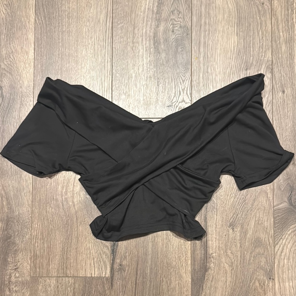 Off the shoulder black crop top